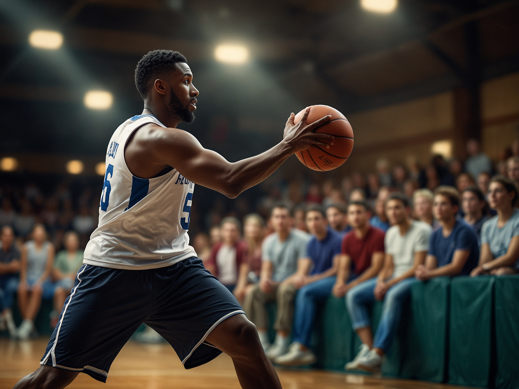 Basketball Spieler im Sprungwurf